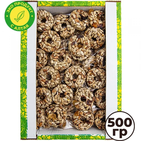 №3 Козинаки из подсолнечника с медом и сухофруктами "Зачетные" 500г в Омске