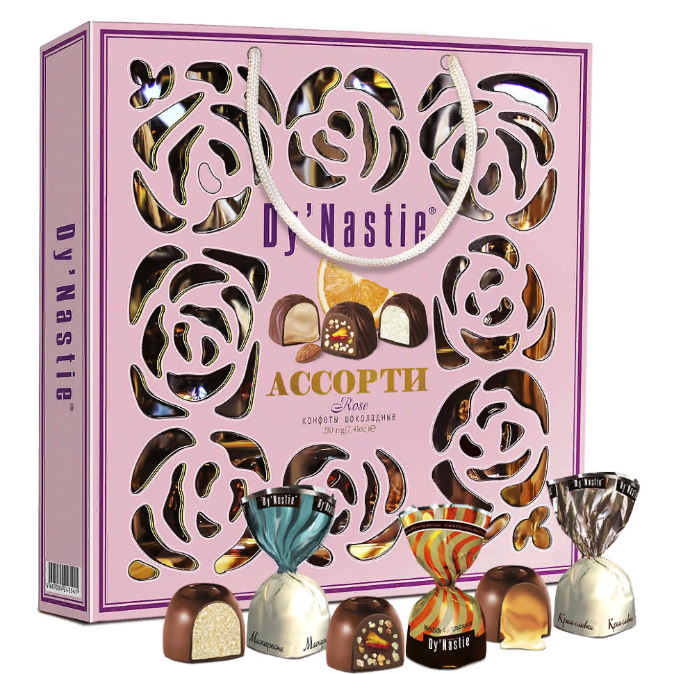  Династия Сумка 170г Конфеты "Ассорти ROSE"    в Омске