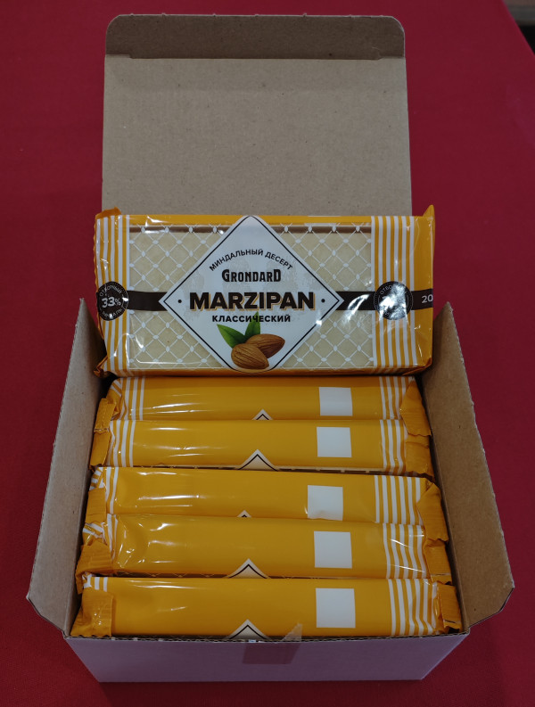 №1 TM Grondard      (11133) Марципан 33%, (блок 6 шт по 200г)             в Омске