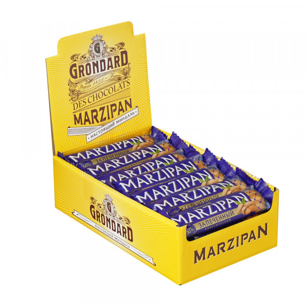 №1 TM Grondard   (11161) Батончики НЕглазированные Марципановые Запечённые, (28шт по 40г)    в Омске