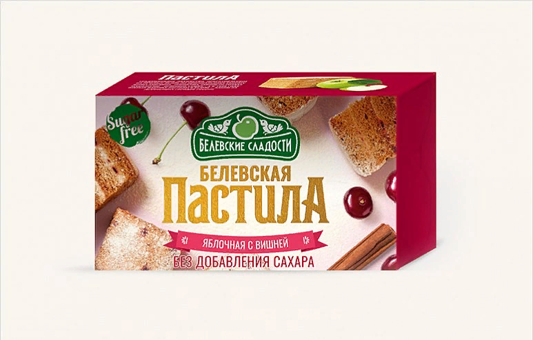  Пастила  200г диетическая С ВИШНЕЙ, НОВЫЙ ФОРМАТ (4 шт по 50гр)    в Омске