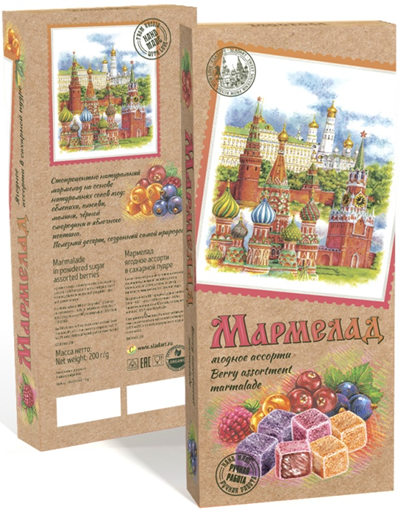  Сладарт Мармелад Ассорти ягодное в сахарной пудре, 200г    в Омске
